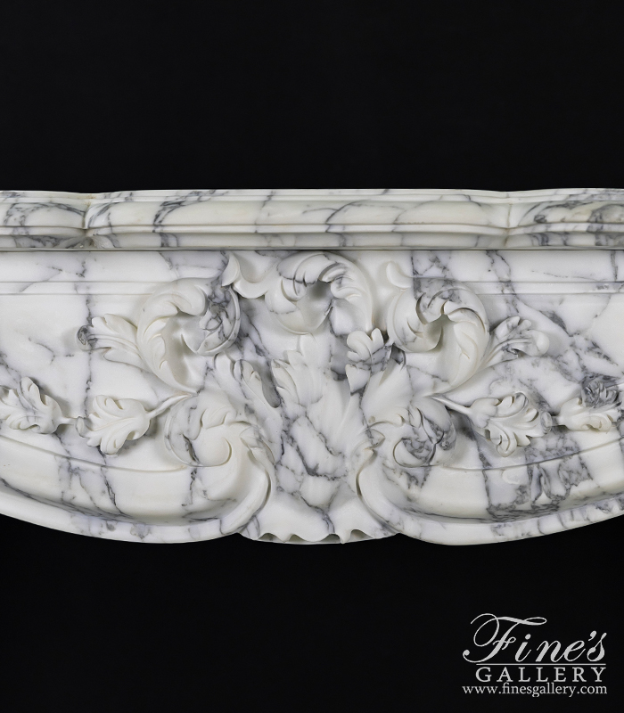 Marble Fireplaces  - Rare Louis XV French Itailan Calacatta Marble Fireplace Mantel - MFP-2444